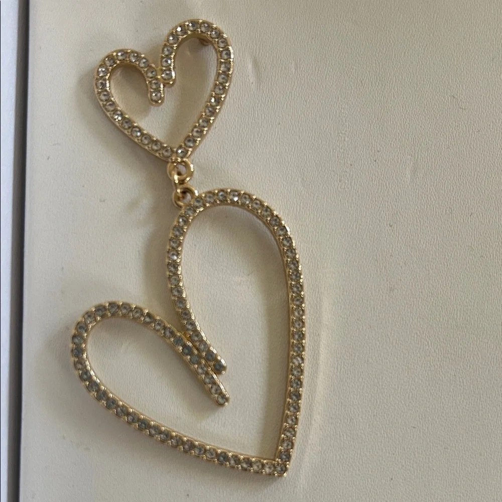 House of Harlow 1960 Gold Heart Drop Earrings - Picture 2 of 4
